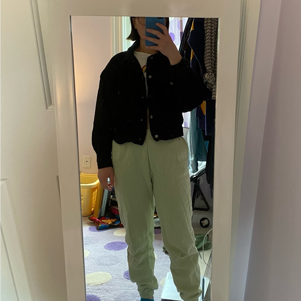 Black corduroy pull & bear cropped jacket